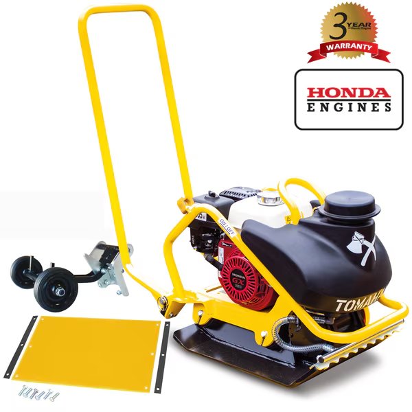 5.5 HP Honda Vibratory Plate Compactor Tamper, Tomahawk Power, Mfr#: TPC90H + TPC90H-WHEELS